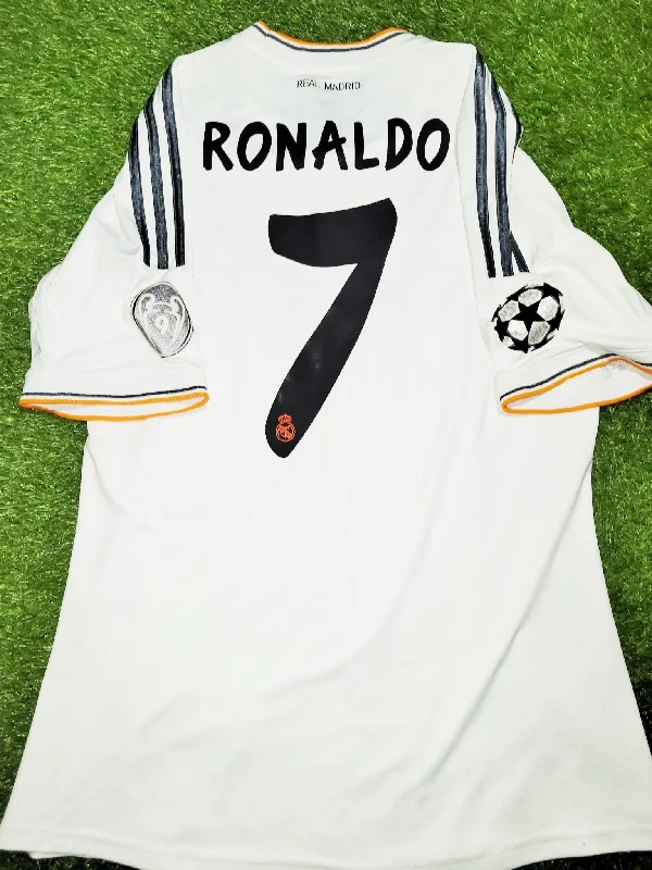 Cristiano Ronaldo Real Madrid UEFA FINAL 2013 2014 Home Soccer Jersey Shirt L SKU# G81157