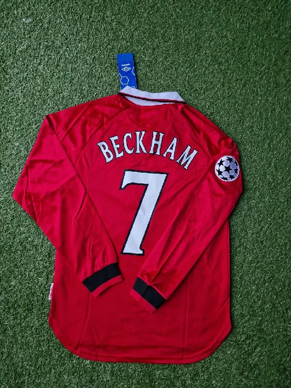 David Beckham Manchester United Red Retro Football Jersey