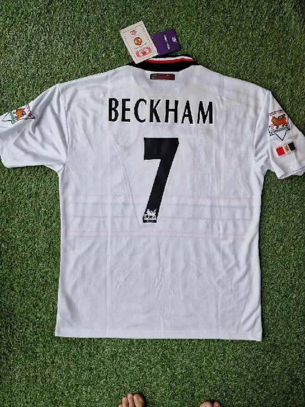 David Beckham Manchester United White Retro Football Jersey