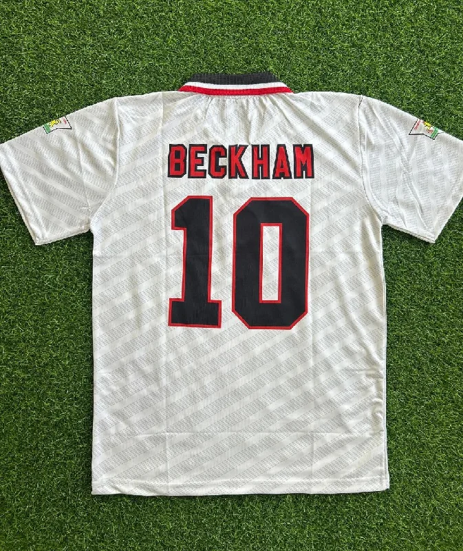 David Beckham Manchester United White Retro Jersey