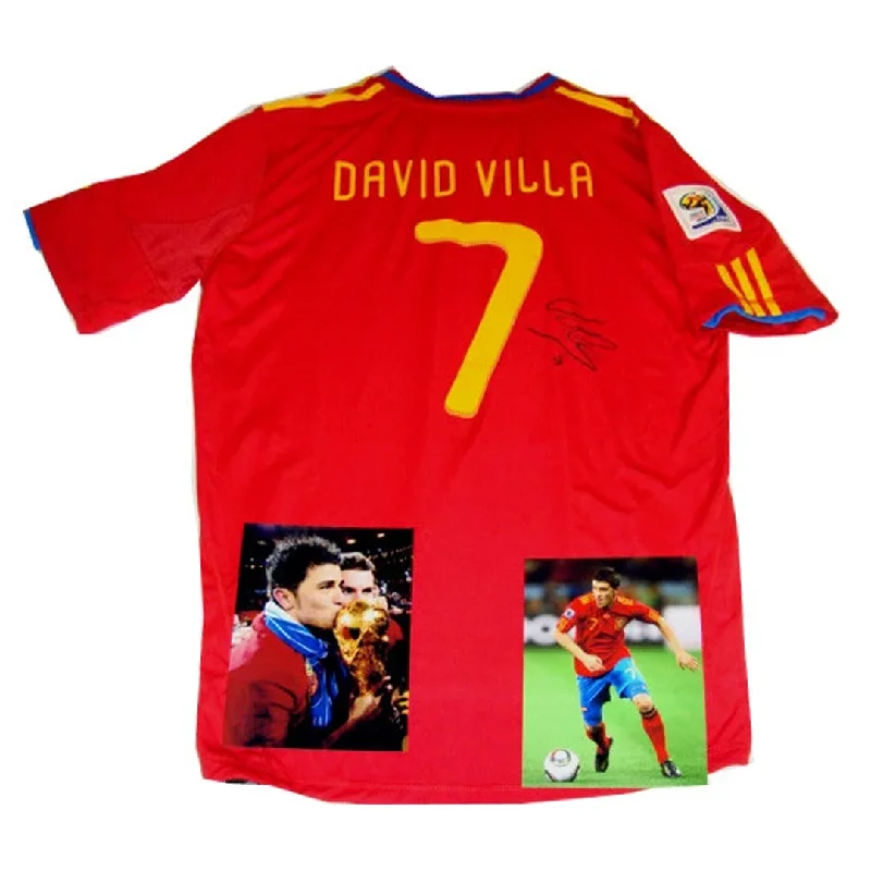 David Villa Spain 2010 World Cup Champions Signed Jersey - 3034