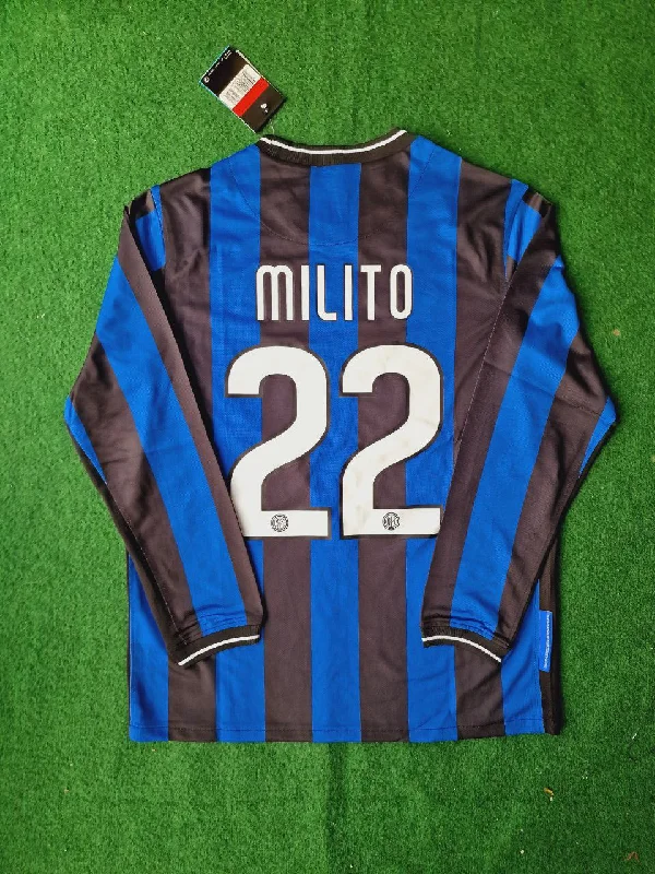 Diego Milito Inter Milan FC 2011 Champions League Final Madrid Retro Football Jersey