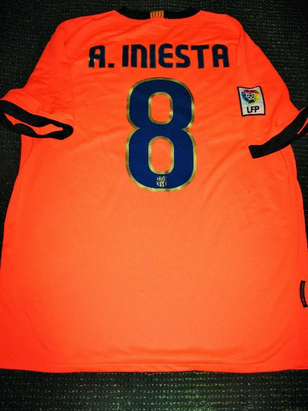 Iniesta Barcelona 2009 2010 Pink Jersey  Shirt Camiseta Trikot L