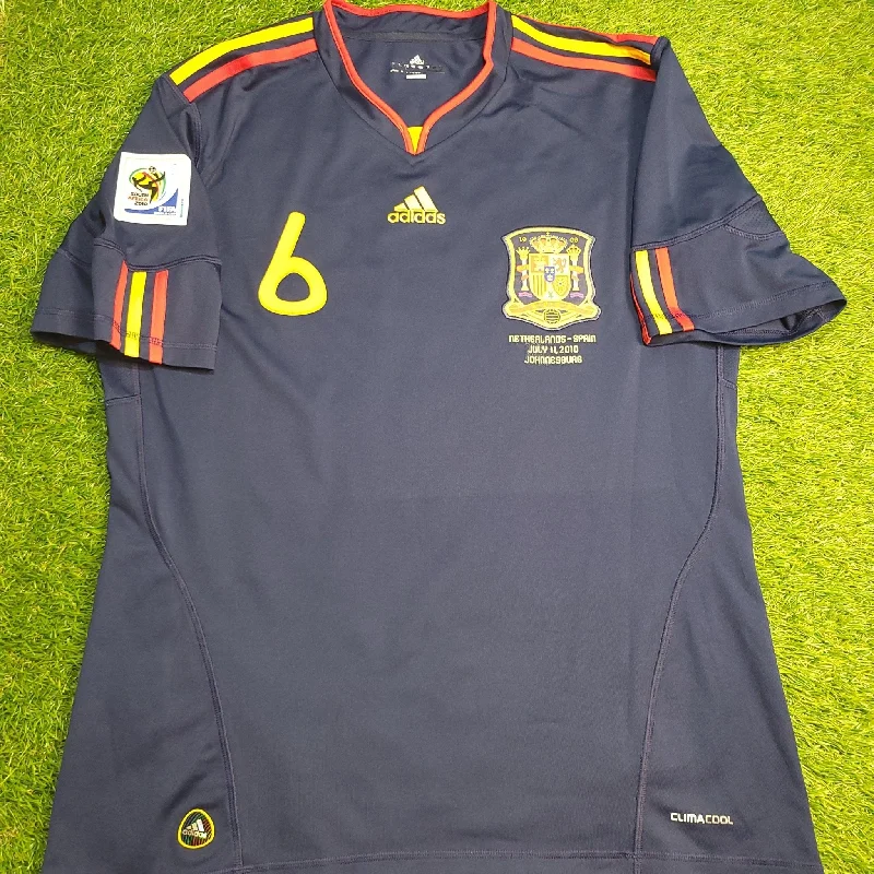 Iniesta Spain 2010 WORLD CUP FINAL Soccer Away Jersey L SKU# P47896 AZB001