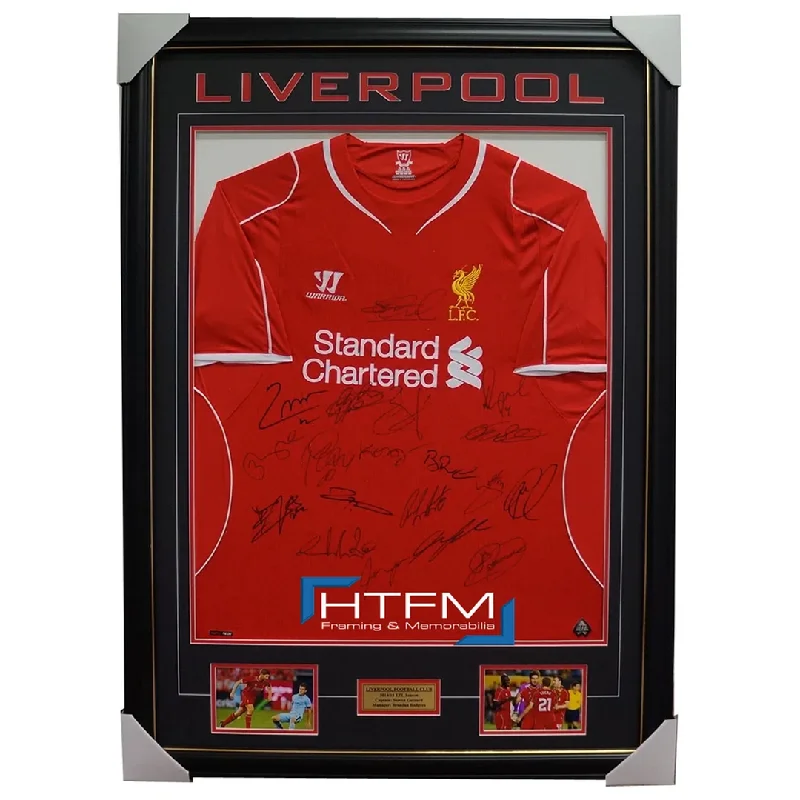 Liverpool 2014/15 Signed Team Jersey Framed Gerrard Sturridge 100% Authentic Coa - 1921