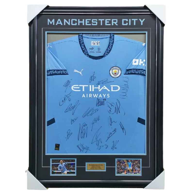 Manchester City Signed 2024/25 Team Signed Jersey Framed - 6054