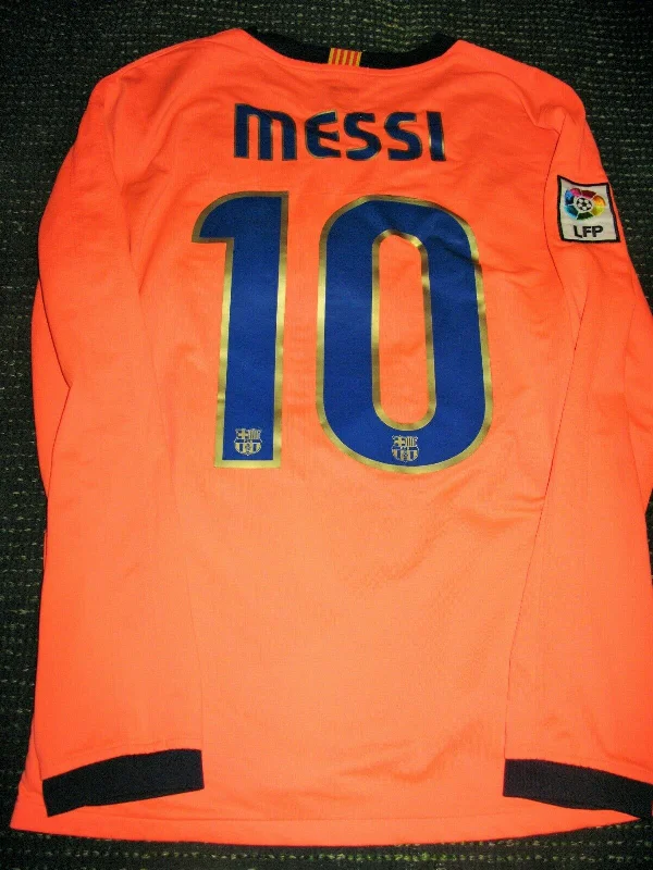 Messi Barcelona  2009 2010 Pink Long Sleeve Jersey Shirt Camiseta Trikot S