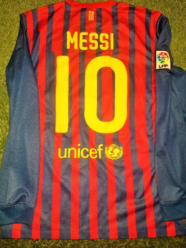 Messi Barcelona 2011 2012 Long Sleeve Jersey Shirt Camiseta Maglia M SKU# 419878-486