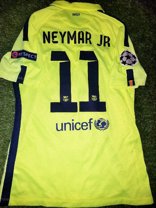 Neymar Barcelona 2014 2015 TREBLE SEASON UEFA PLAYER ISSUE Jersey Shirt Camiseta L