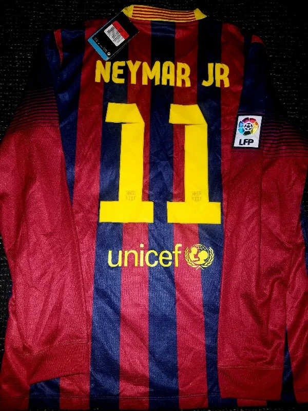 Neymar Barcelona Long Sleeve 2013 2014 DEBUT SEASON Jersey Shirt Camiseta BNWT L