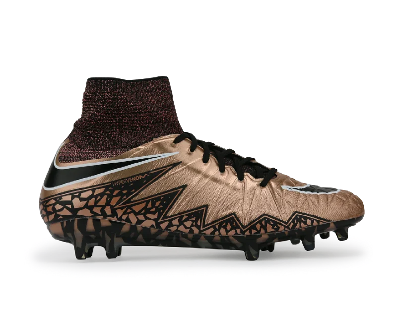 Nike Men's Hypervenom Phantom II FG Metallic Red Bronze/Green Glow/Black