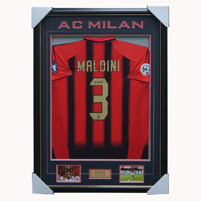 Paolo Maldini AC Milan Signed Jersey Framed With Photos + COA - 4793