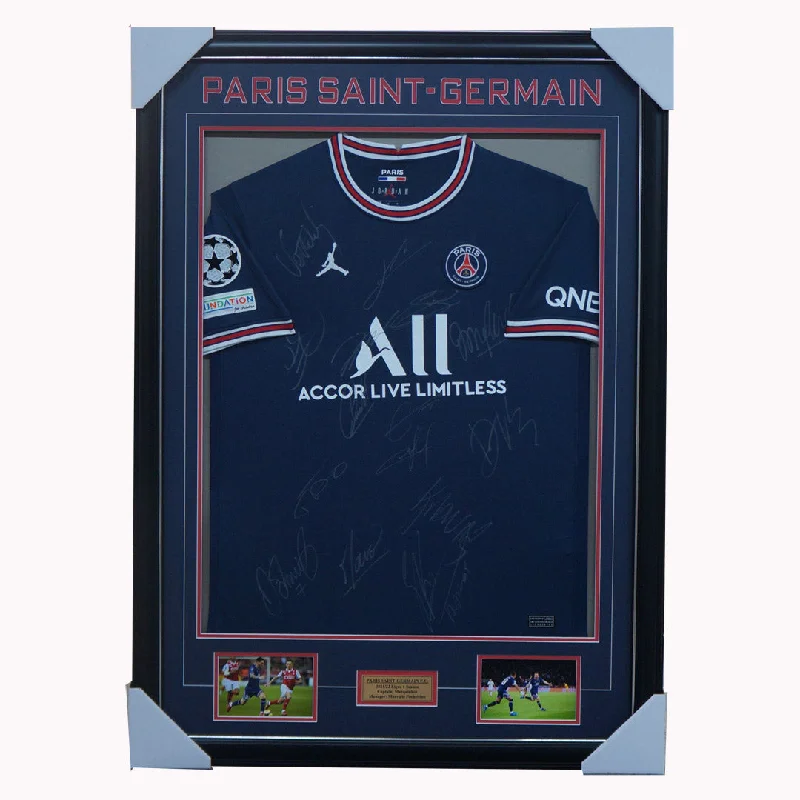 Paris Saint Germain Signed 2021/22 Squad Jersey Messi Mbappe Neymar  - 4984