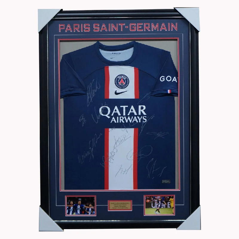 Paris Saint Germain Signed 2022/23 Squad Jersey Messi Mbappe Neymar - 5346