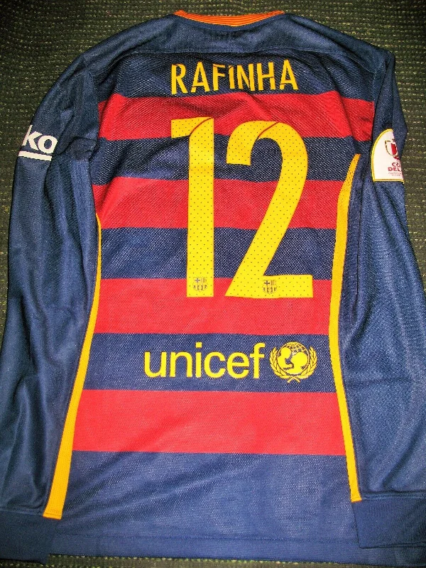 Rafinha Barcelona MATCH ISSUED 2015 2016 Long Sleeve Jersey Shirt Camiseta M