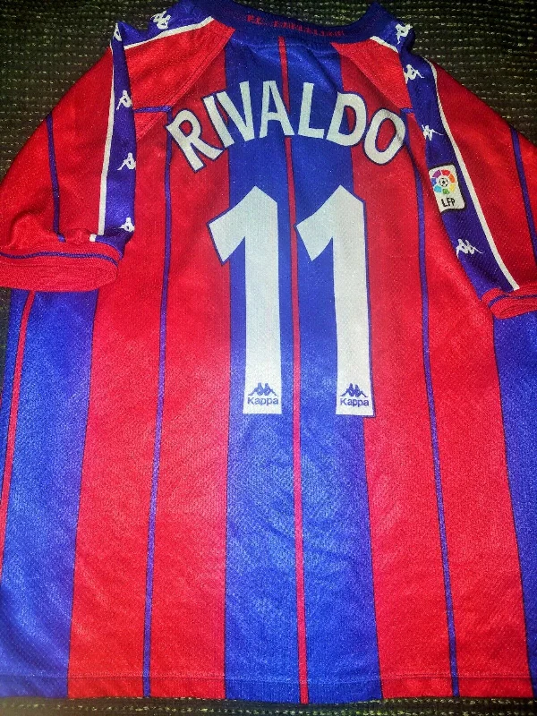 Rivaldo Kappa Barcelona PLAYER ISSUE 1997 1998 Jersey Shirt Camiseta M