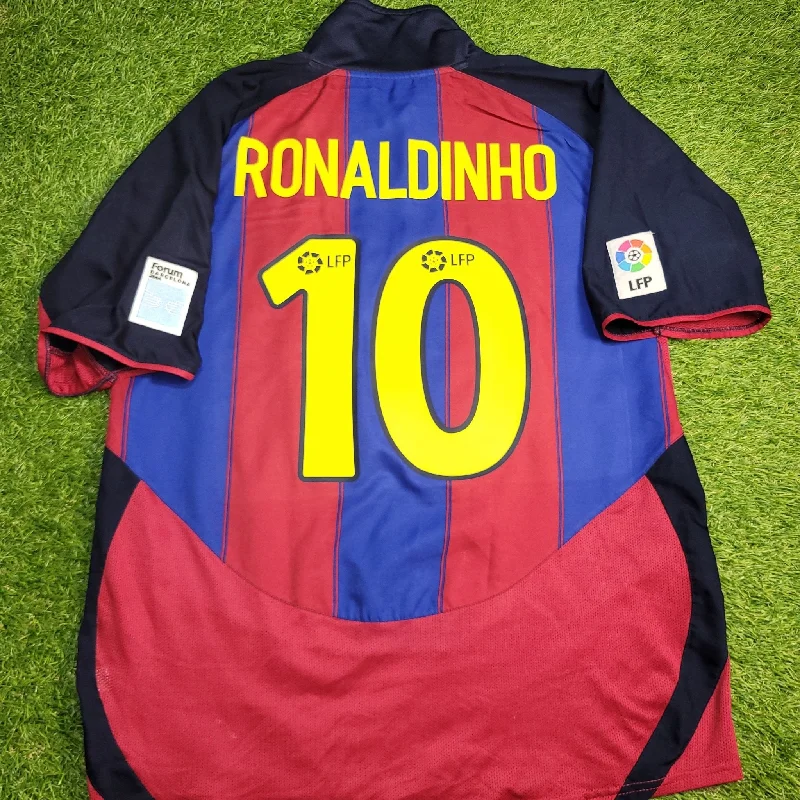 Ronaldinho Barcelona 2003 2004 DEBUT SEASON Soccer Jersey Shirt L SKU# 112586