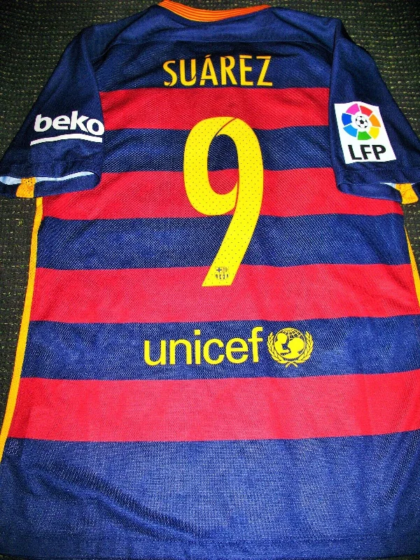 Suarez Barcelona Match Worn 2015 2016 Jersey Shirt Camiseta