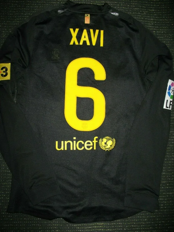 Xavi Barcelona Match Issued Black Long Sleeve Jersey 2011 2012 Shirt Camiseta M