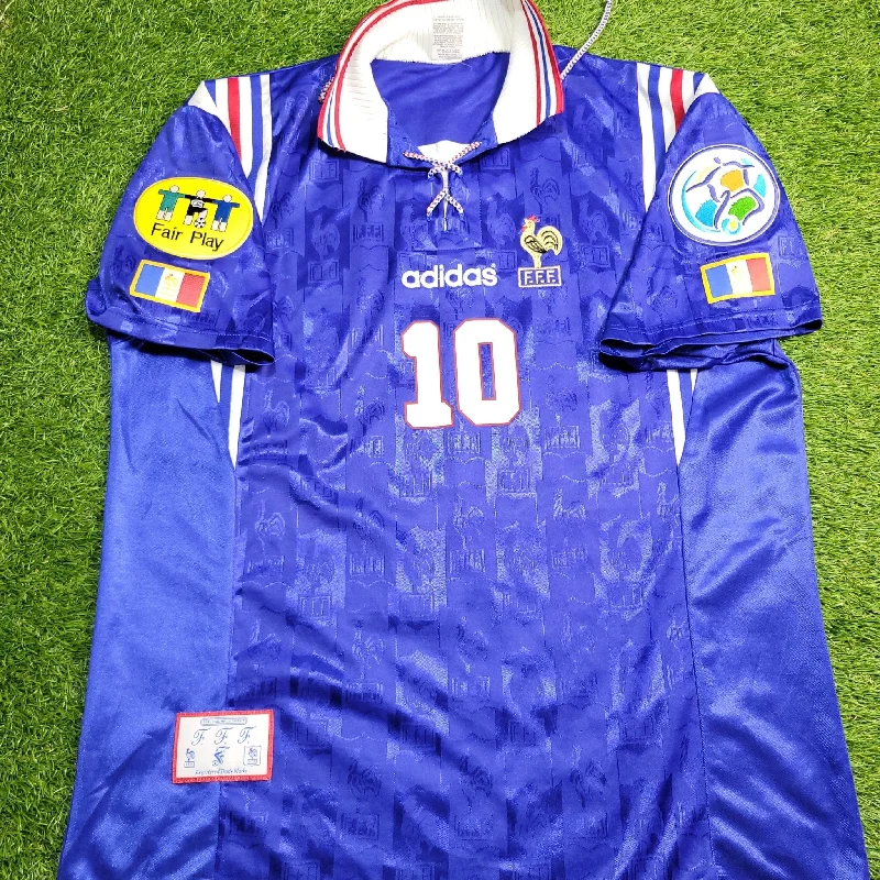 Zidane France Adidas 1996 EURO CUP Soccer Jersey Shirt XL