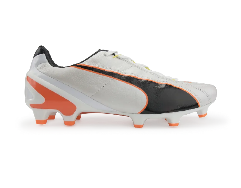 PUMA Men's King II EF+ FG Cleats White/Black/Flou Orange