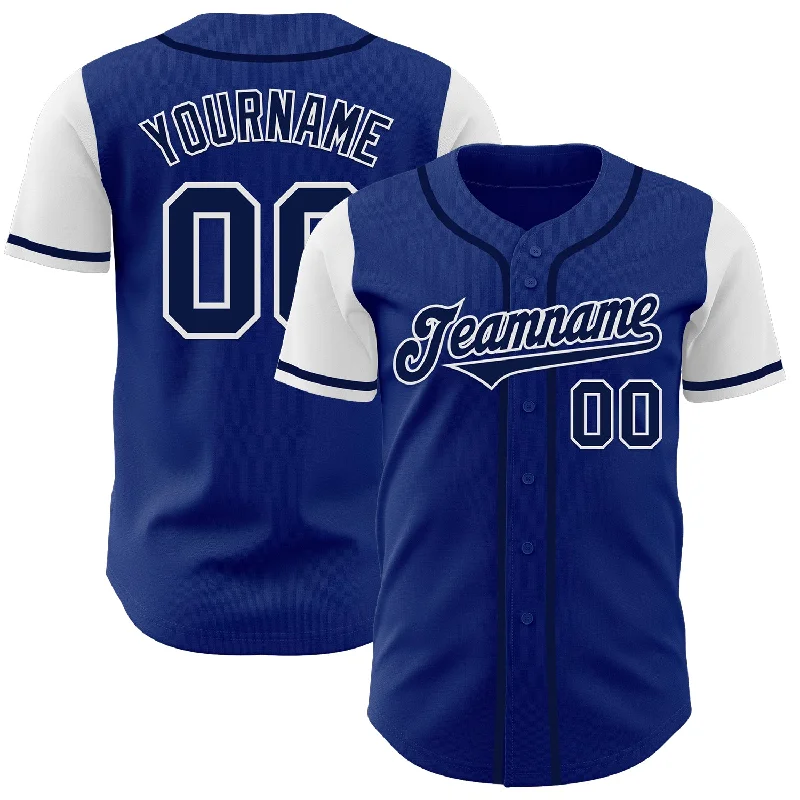 Custom Royal Navy-White Authentic Two Tone Baseball Jersey