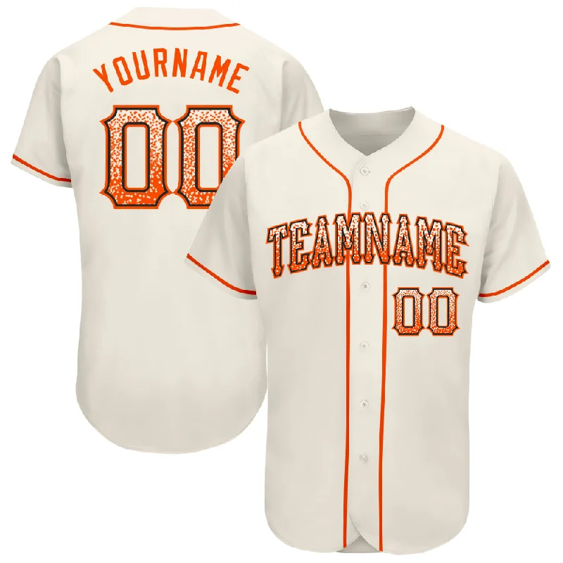 Custom Cream Orange-Black Authentic Drift Fashion Baseball Jersey