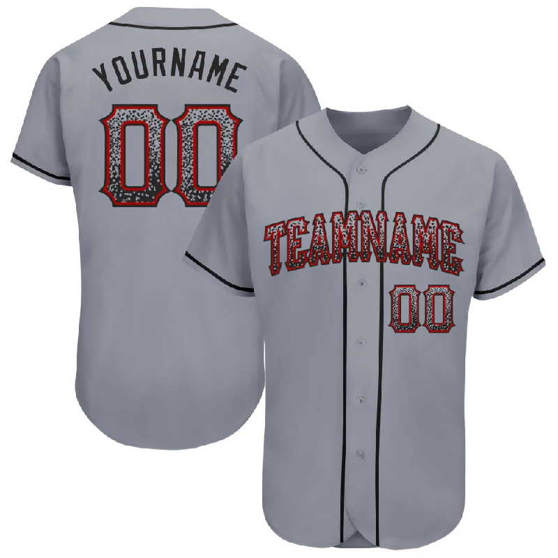 Custom Gray Black-Red Authentic Drift Fashion Baseball Jersey