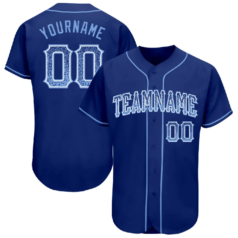 Custom Royal Light Blue-White Authentic Drift Fashion Baseball Jersey