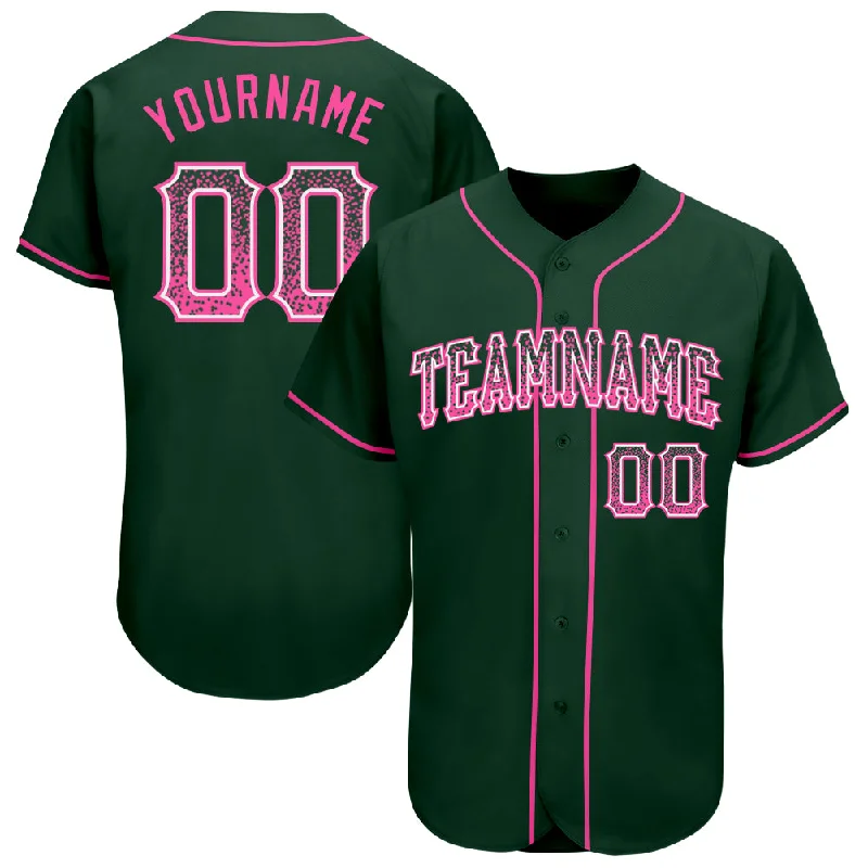 Custom Green Pink-White Authentic Drift Fashion Baseball Jersey